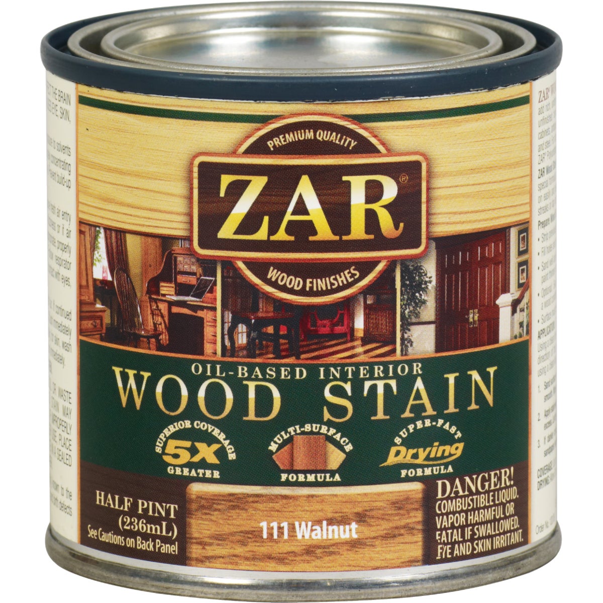 ZAR Oil-Based Wood Stain, Walnut, 1/2 Pt.