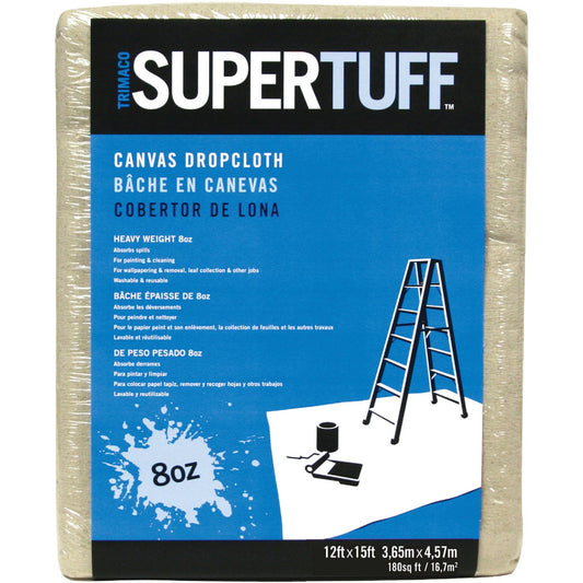 Trimaco SuperTuff Canvas 12 Ft. x 15 Ft. 8 Oz. Drop Cloth