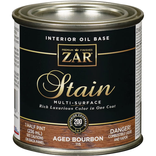 ZAR Oil-Based Wood Stain, Aged Bourbon, 1/2 Pt.