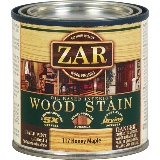 ZAR Oil-Based Wood Stain, Honey Maple, 1/2 Pt.