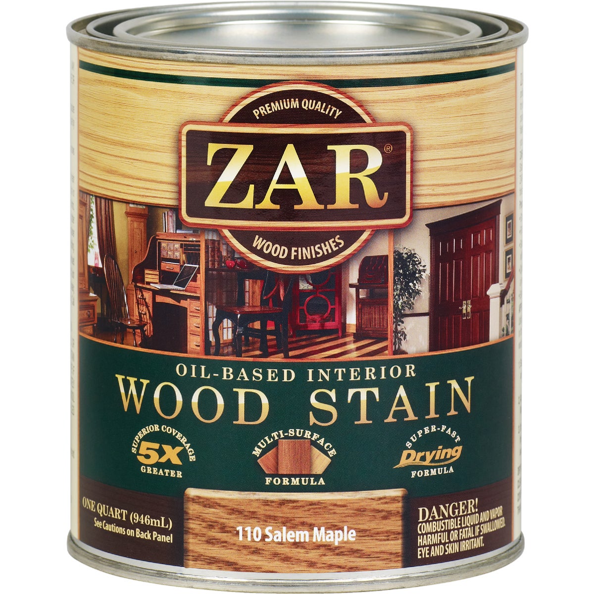 ZAR Oil-Based Wood Stain, Salem Maple, 1 Qt.