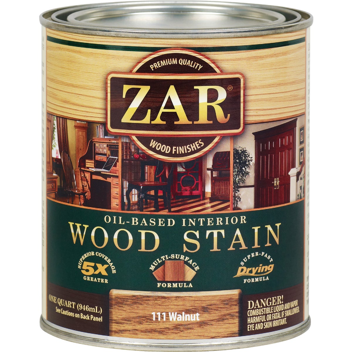 ZAR Oil-Based Wood Stain, Walnut, 1 Qt.