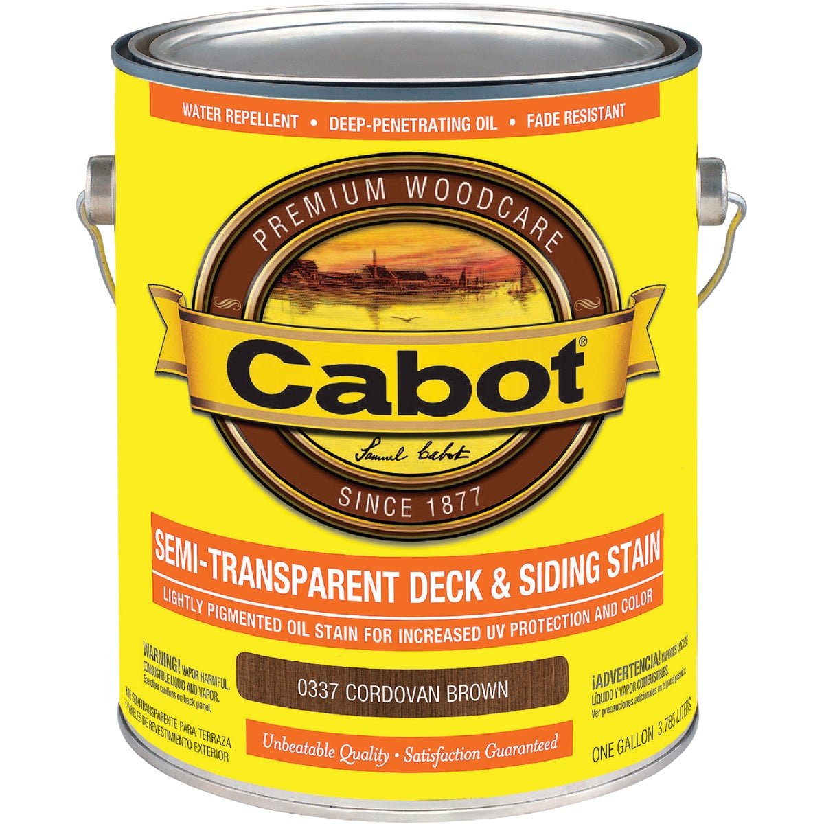 Cabot Semi-Transparent Deck & Siding Exterior Stain, Cordovan Brown, 1 Gal.