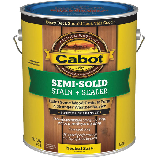 Cabot VOC Semi-Solid Deck & Siding Stain, Neutral Base, 1 Gal.