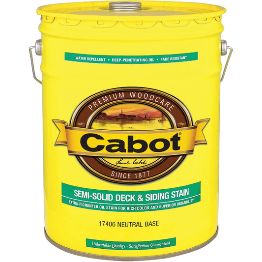 Cabot VOC Semi-Solid Deck & Siding Stain, Neutral Base, 5 Gal.