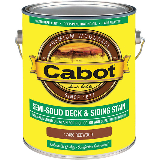 Cabot VOC Semi-Solid Deck & Siding Stain, Redwood, 1 Gal.