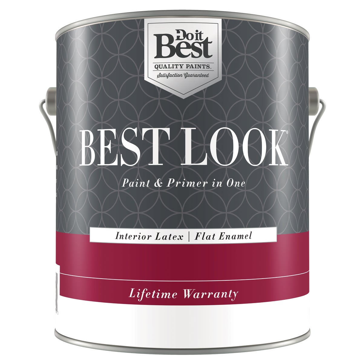 Best Look Latex Paint & Primer In One Flat Enamel Interior Wall Paint, Ultra White, 1 Gal.