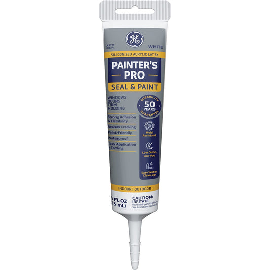 GE Painter's Pro 5.5 Oz. White Siliconized Acrylic Latex Caulk