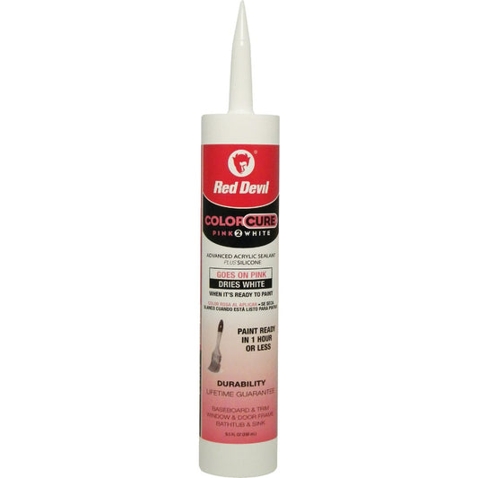 Red Devil ColorCure 9.5 Oz. Acrylic Sealant, Pink To White