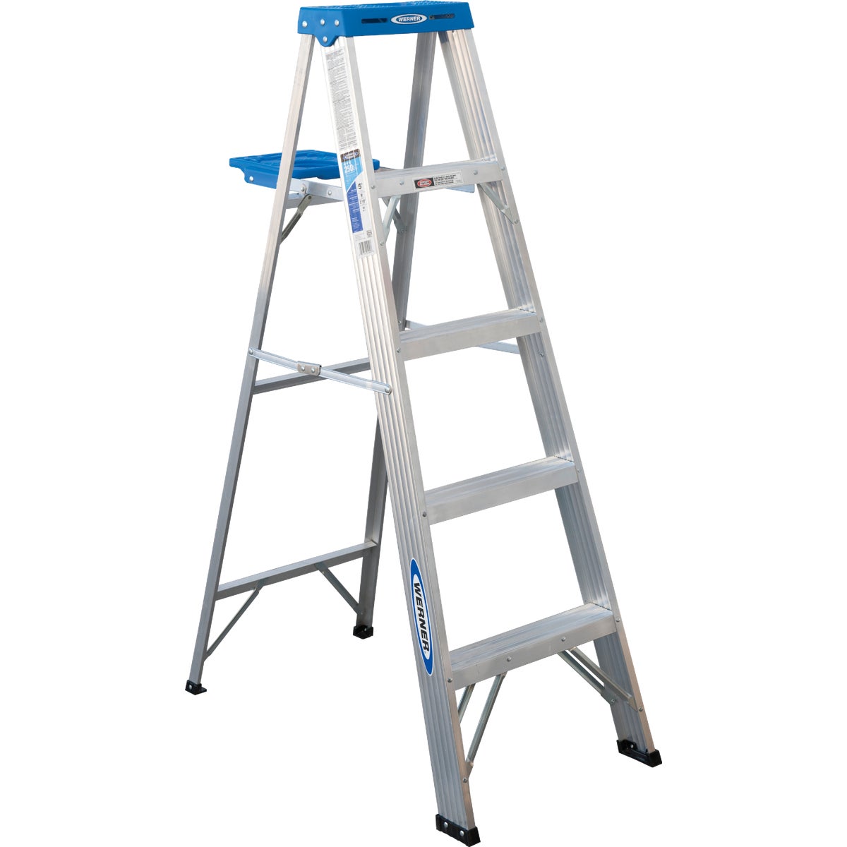 Werner 5 Ft. Aluminum Step Ladder with 250 Lb. Load Capacity Type l Ladder Rating