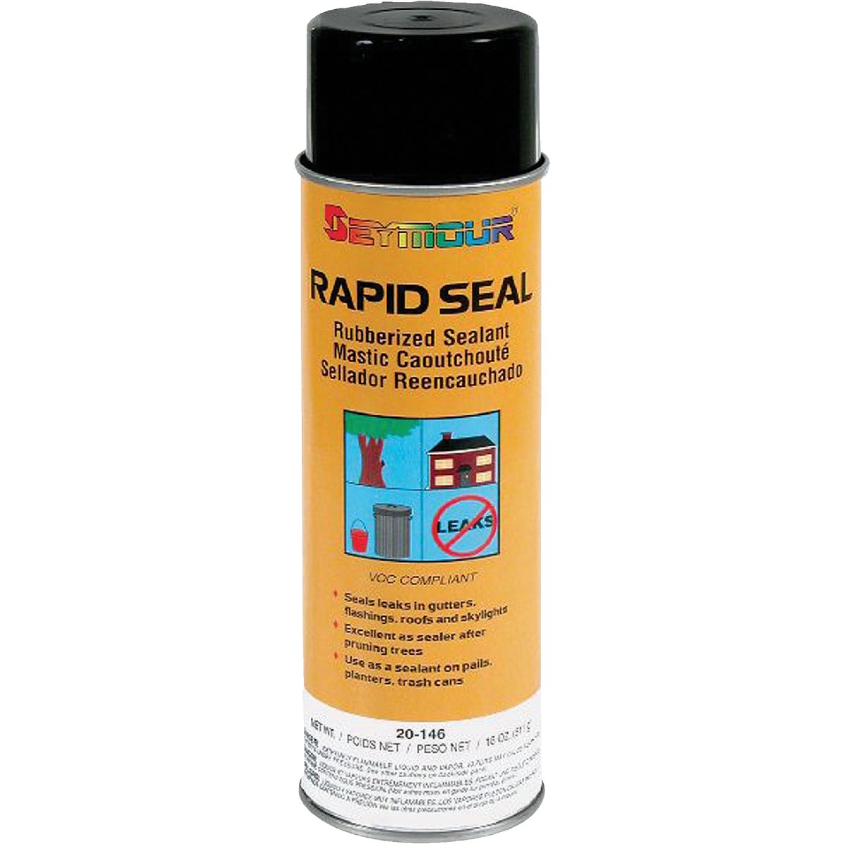 Seymour Rapid Seal 18 Oz. Rubberized Sealant, Black