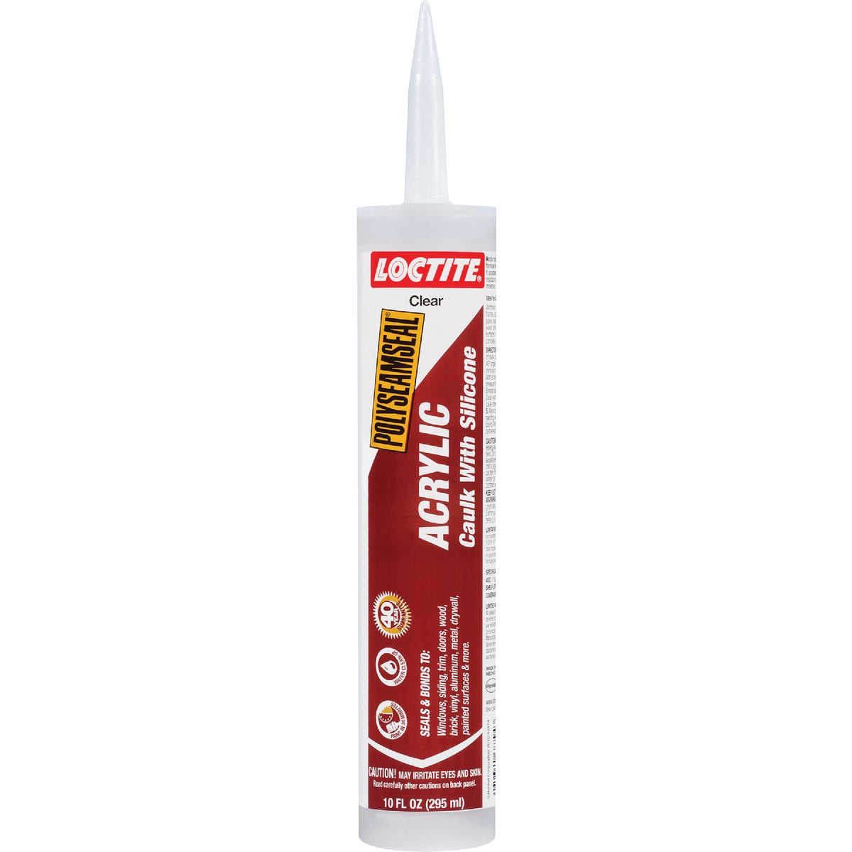 LOCTITE POLYSEAMSEAL 10 Oz. Clear Acrylic Caulk with Silicone