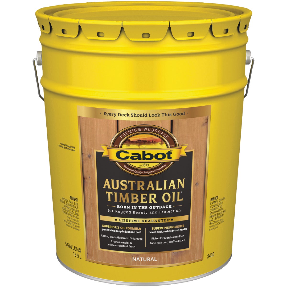 Cabot Australian Timber Oil Translucent Exterior Oil Finish, Natural, 5 Gal.