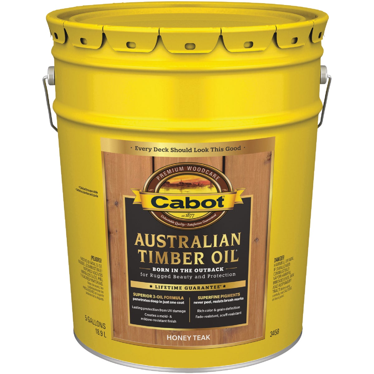 Cabot Australian Timber Oil Translucent Exterior Oil Finish, Honey Teak, 5 Gal.