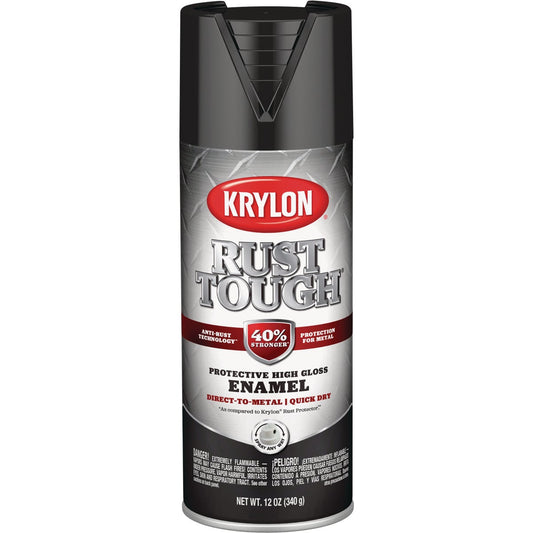 Krylon Rust Protector 12 Oz. Gloss Alkyd Enamel Spray Paint, Black