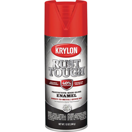 Krylon Rust Protector 12 Oz. Gloss Alkyd Enamel Spray Paint, Classic Red