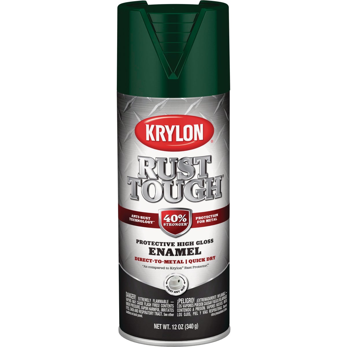 Krylon Rust Protector 12 Oz. Gloss Alkyd Enamel Spray Paint, Hunter Green