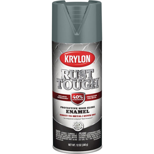 Krylon Rust Protector 12 Oz. Gloss Alkyd Enamel Spray Paint, Smoke Gray