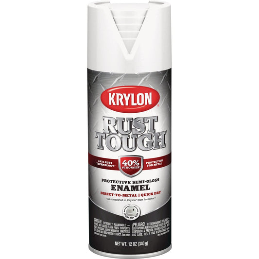 Krylon Rust Protector 12 Oz. Semi-Gloss Alkyd Enamel Spray Paint, White