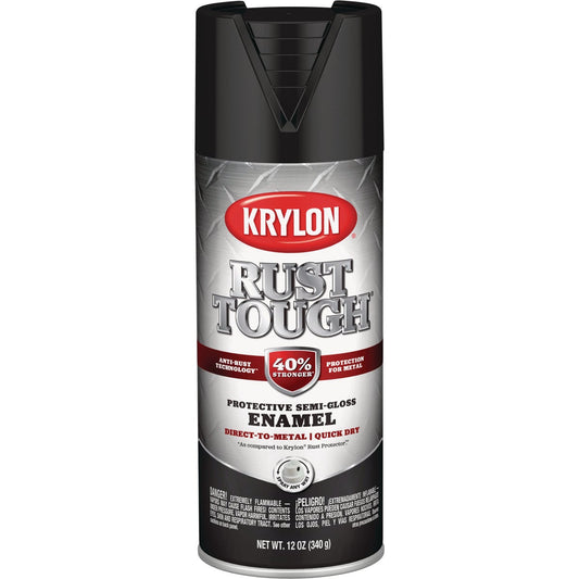 Krylon Rust Protector 12 Oz. Semi-Gloss Alkyd Enamel Spray Paint, Black