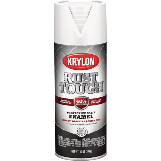 Krylon Rust Protector 12 Oz. Satin Alkyd Enamel Spray Paint, White