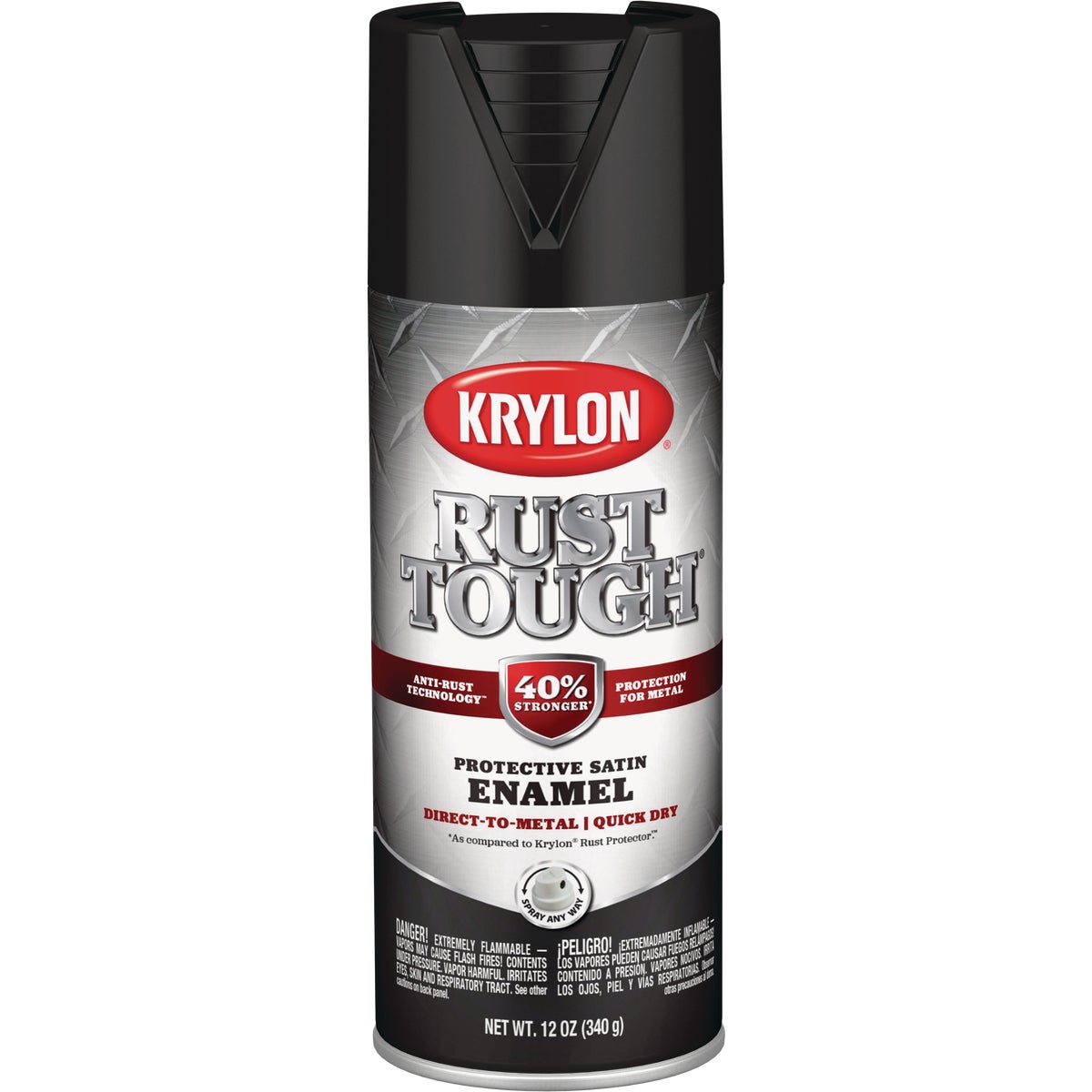 Krylon Rust Protector 12 Oz. Satin Alkyd Enamel Spray Paint, Black