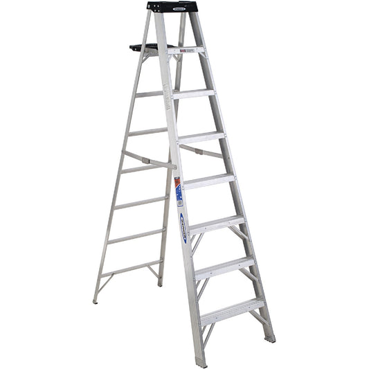 Werner 8 Ft. Aluminum Step Ladder with 300 Lb. Load Capacity Type IA Ladder Rating