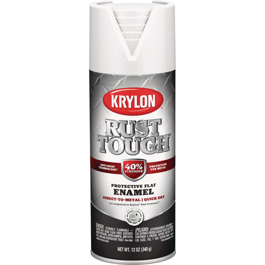 Krylon Rust Protector 12 Oz. Flat Alkyd Enamel Spray Paint, White