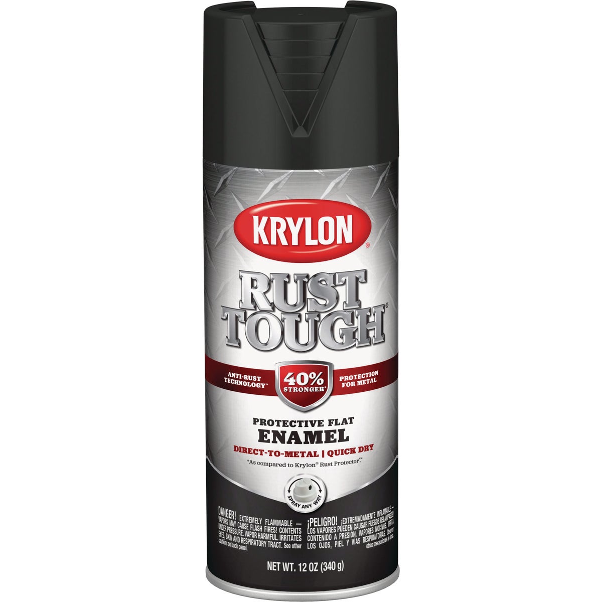 Krylon Rust Protector 12 Oz. Flat Alkyd Enamel Spray Paint, Black