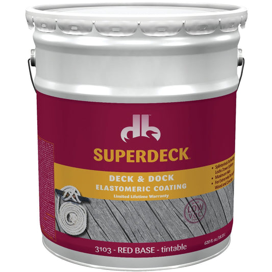 Duckback SUPERDECK Red Base Tintable Elastomeric Deck & Dock Coating, 5 Gal.