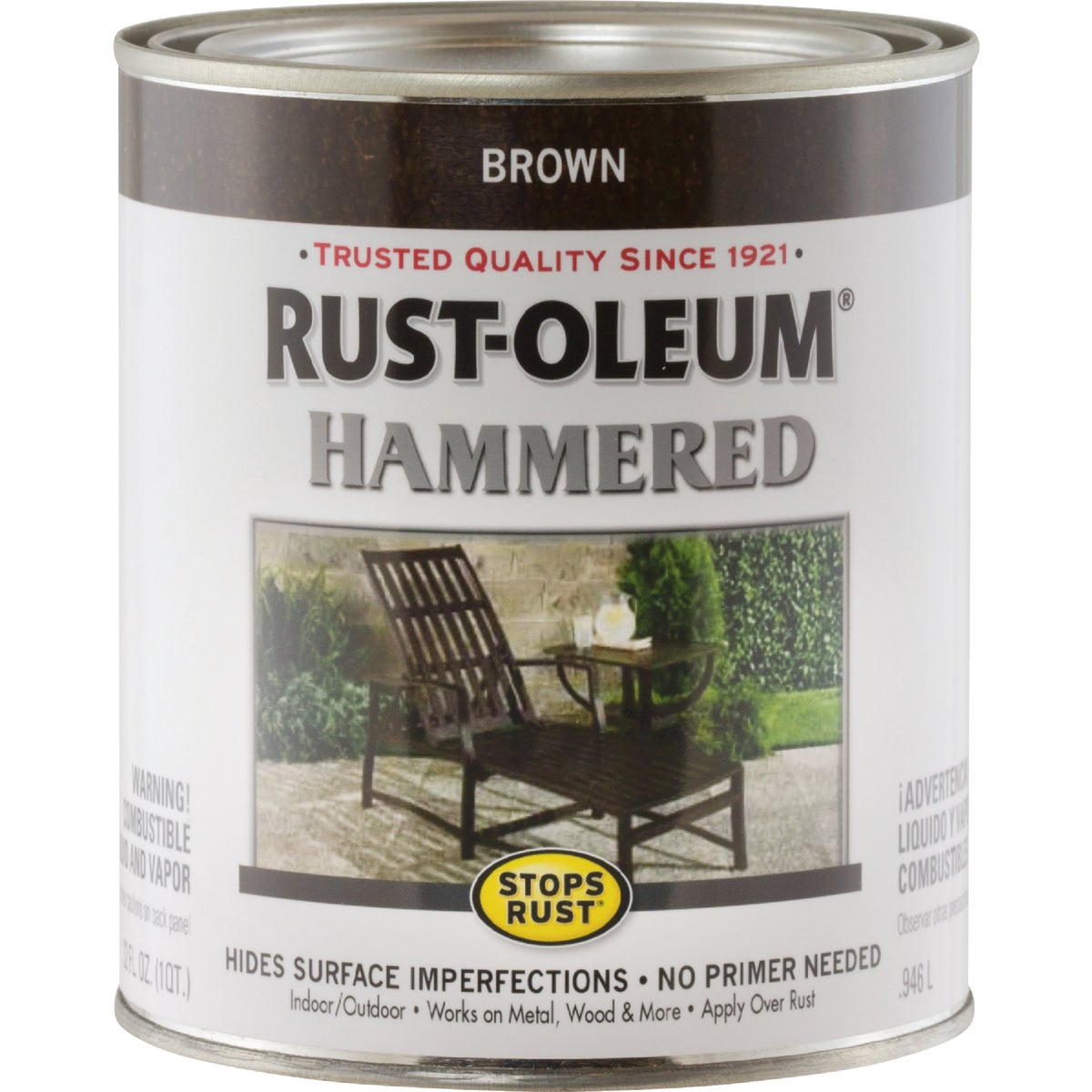 Rust-Oleum Stops Rust Hammered Paint, Brown, 1 Qt.