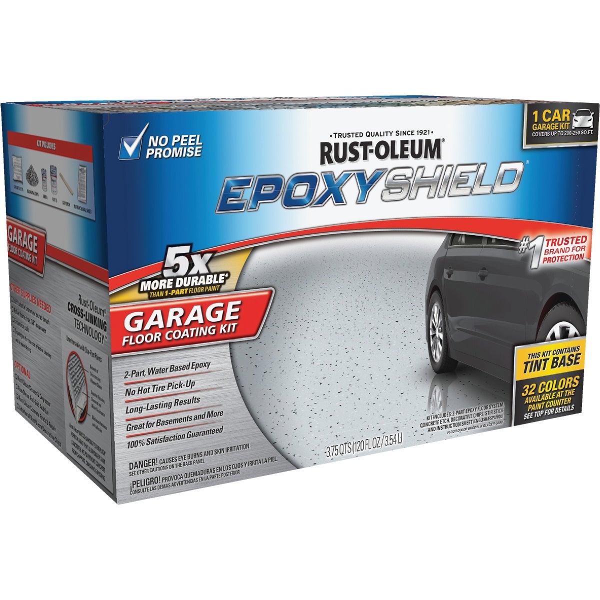 Rust-Oleum EPOXYSHIELD Gloss Garage Floor Coating Kit, Tint Base, 120 Oz.