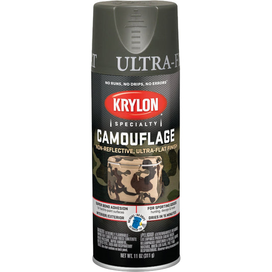 Krylon Camouflage 11 Oz. Ultra-Flat Spray Paint, Olive
