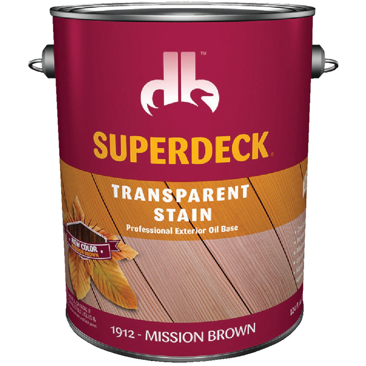 Duckback SUPERDECK Transparent Exterior Stain, Mission Brown, 1 Gal.