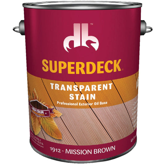 Duckback SUPERDECK Transparent Exterior Stain, Mission Brown, 1 Gal.