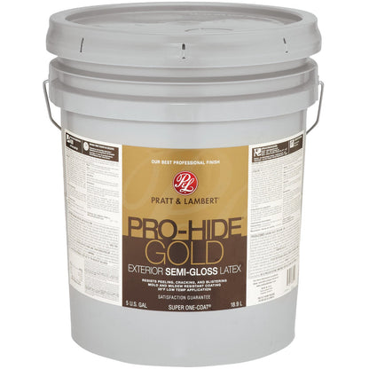 Pratt & Lambert Pro-Hide Gold Latex Semi-Gloss Exterior House Paint, Base 3, 5 Gal.