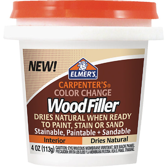 Elmer's Carpenter's 4 Oz. Color Change Wood Filler, Natural