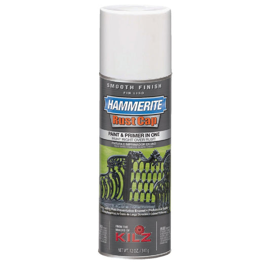 Hammerite Rust Cap Gloss White 12 Oz. Anti-Rust Metal Spray Paint