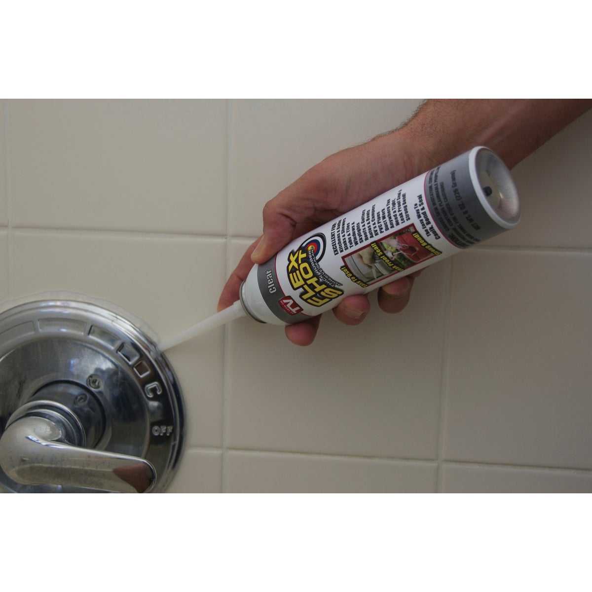 FLEX SHOT 8 Oz. Adhesive Rubber Sealant, Clear