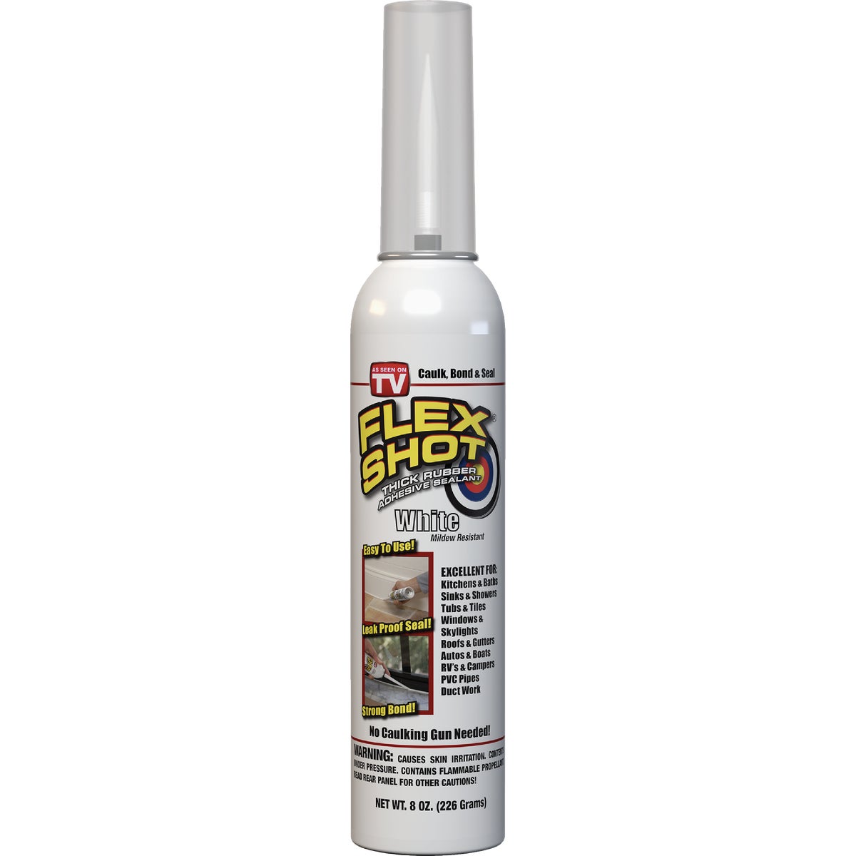 FLEX SHOT 8 Oz. Adhesive Rubber Sealant, White