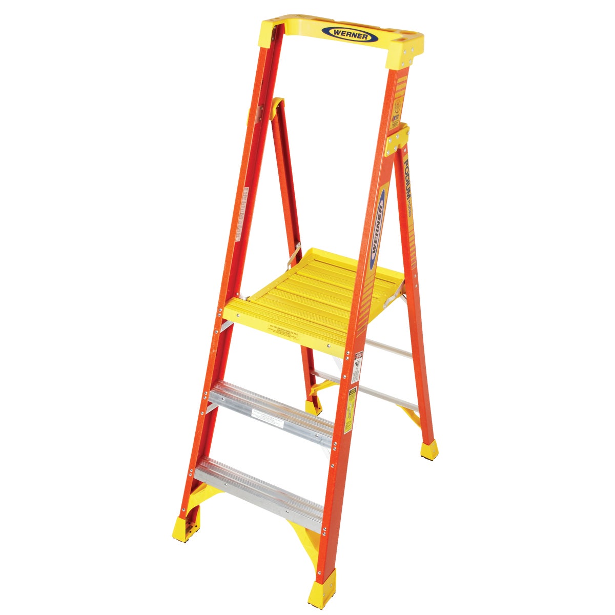 Werner 9 Ft. Reach Fiberglass Podium Ladder with 300 Lb. Load Capacity Type IA Ladder Rating