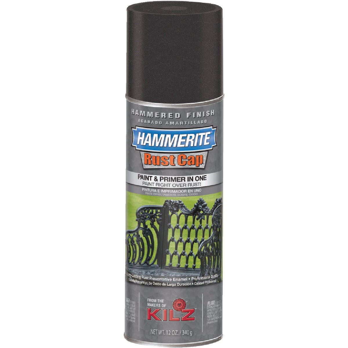 Hammerite Rust High Gloss Black 12 Oz. Hammered Finish Spray Paint