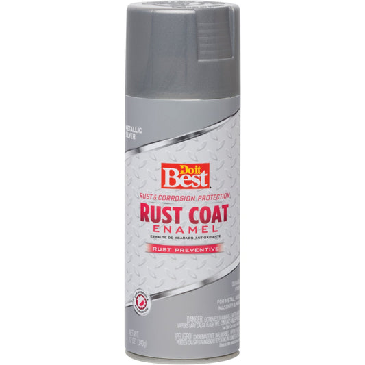 Do it Best Rust Coat Silver Metallic 12 Oz. Anti-Rust Spray Paint