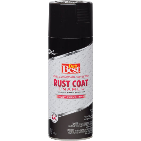 Do it Best Rust Coat Black Night Metallic 12 Oz. Anti-Rust Spray Paint