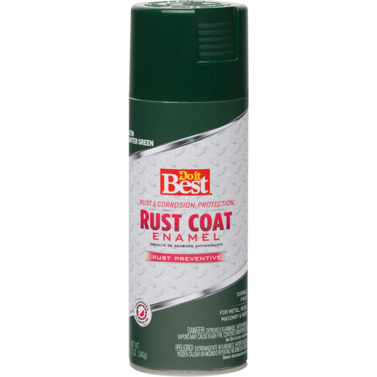 Do it Best Rust Coat Satin Hunter Green 12 Oz. Anti-Rust Spray Paint