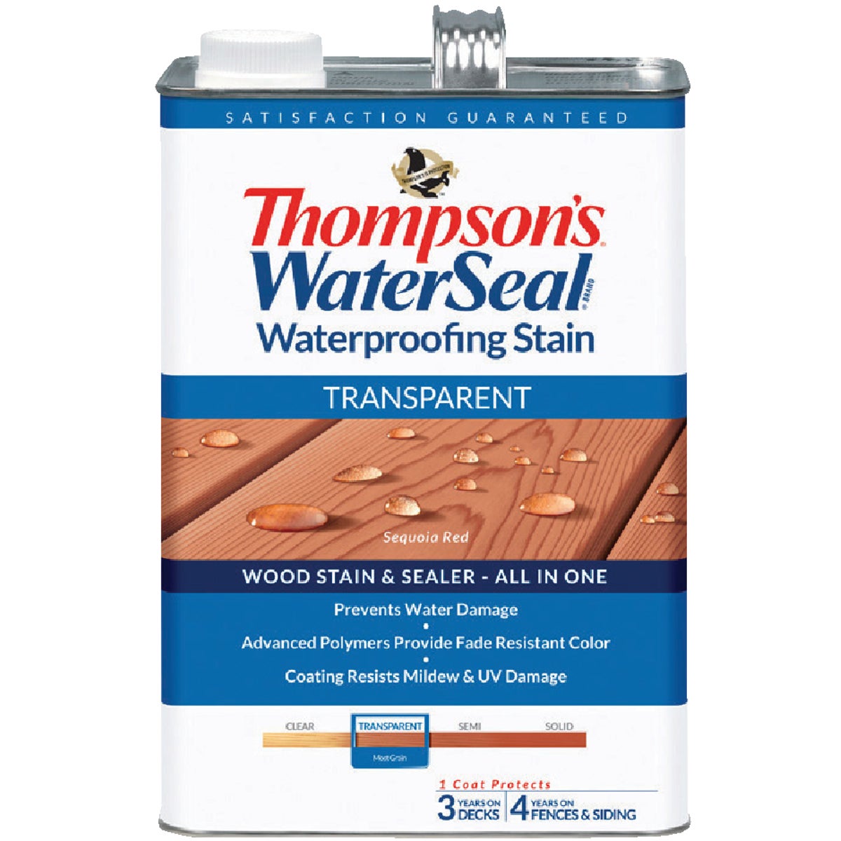 Thompsons WaterSeal Transparent Waterproofing Stain, Sequoia Red, 1 Gal.