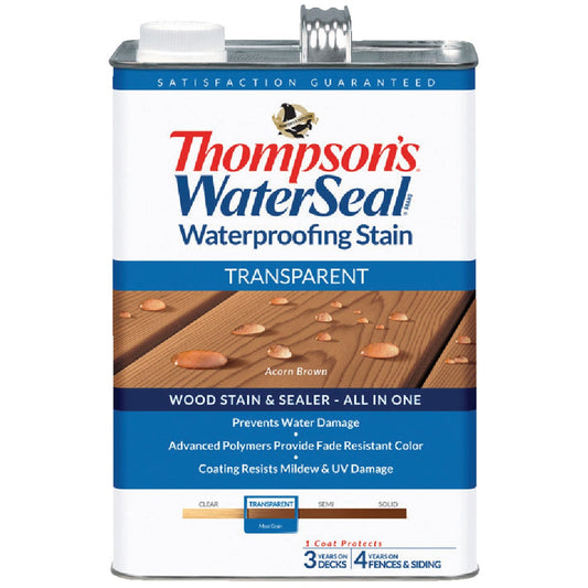 Thompsons WaterSeal Transparent Waterproofing Stain, Acorn Brown, 1 Gal.