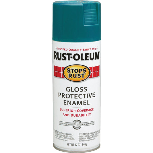 Rust-Oleum Stops Rust Lagoon Gloss 12 Oz. Anti-Rust Spray Paint