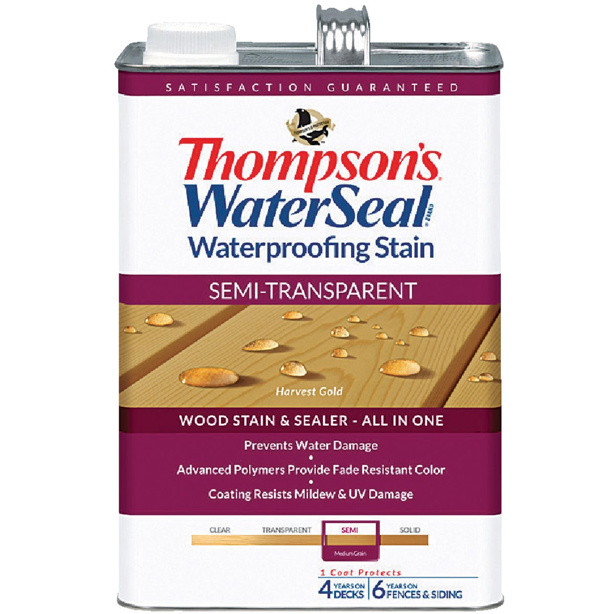 Thompsons WaterSeal Semi-Transparent Waterproofing Stain, Harvest Gold, 1 Gal.