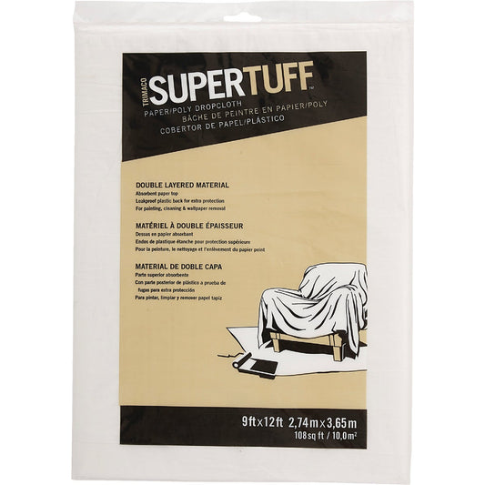 Trimaco SuperTuff Plastic 9 Ft. x 12 Ft. 2 Ply Drop Cloth